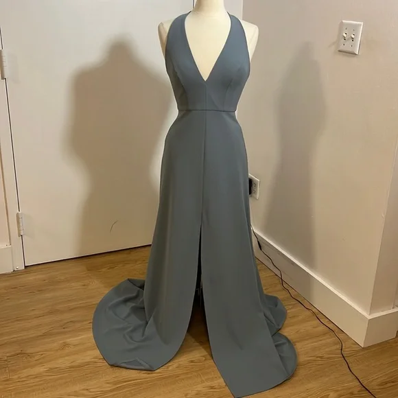 mayan blue bridesmaid dress Maya Maxi Dress, in Steel Blue Luxe Satin, Size: Medium | Show Me Your Mumu